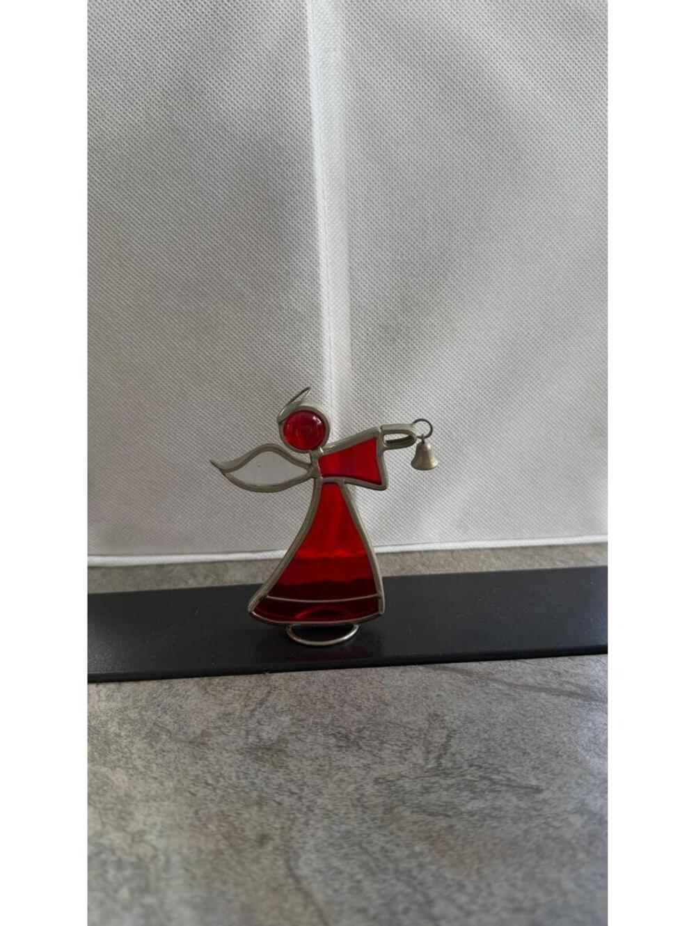 Red Stained Glass Standing Angel Sun Catchers